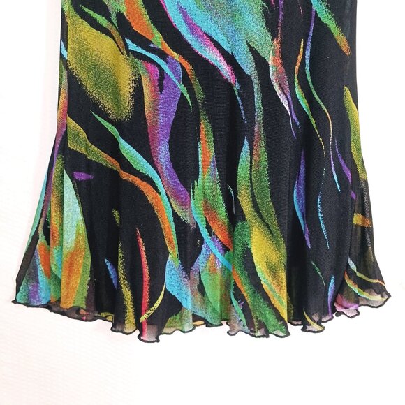 Serengeti Colorful Long Ruffle Tunic with Neck Sparkles Size S - Picture 3 of 11